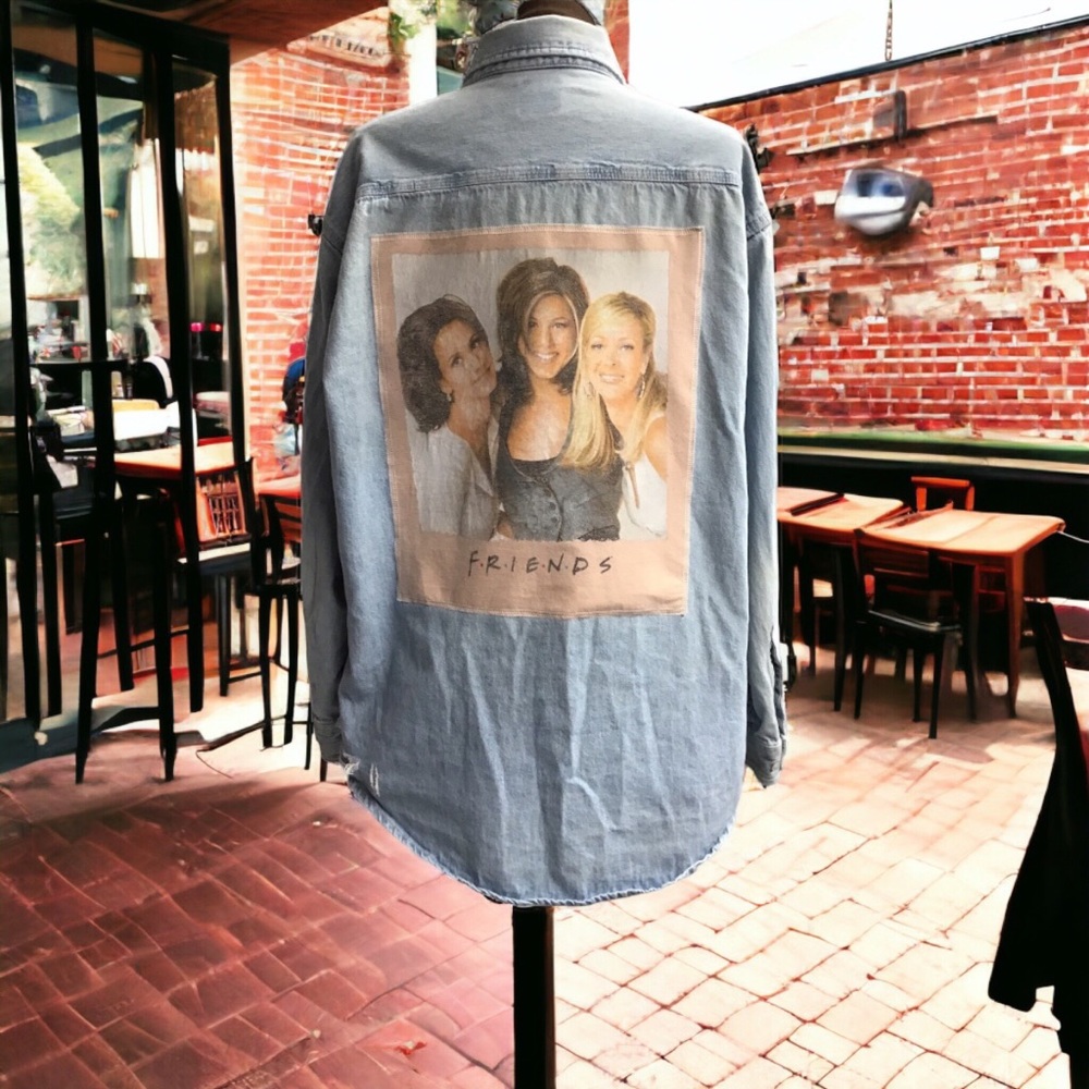 Upcycled Friends Vintage Denim Buttondown shirt